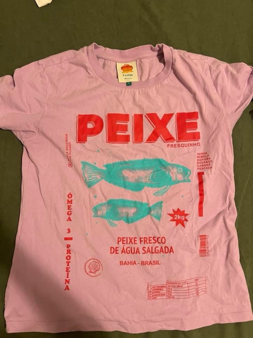 FARM Rio purple 'Peixe' fish Graphic Tee